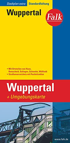 Falk Stadtplan Extra Standardfaltung Wuppertal