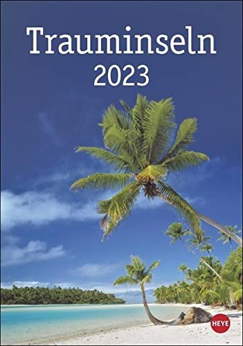 Trauminseln Kalender 2023. Praktischer Wandplaner mit traumhaften Fotos. Terminkalender mit Platz für Notizen und Inselbildern, die zum Träumen einladen.