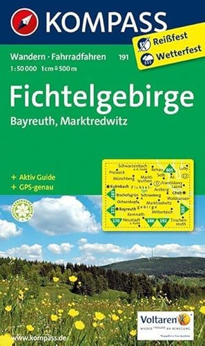 KOMPASS Wanderkarte Fichtelgebirge - Bayreuth - Marktredwitz: Wanderkarte mit Aktiv Guide und Radrouten. GPS-genau. 1:50000 (KOMPASS-Wanderkarten, Band 191)