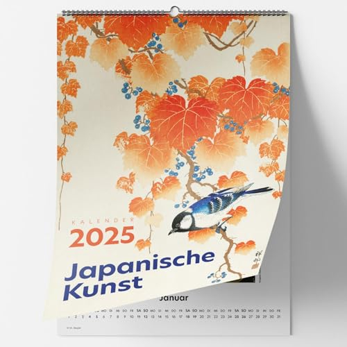 Japanische Kunst. Wandkalender 2025: Motive von Hiroshige, Hokusai, Harunobu und anderen