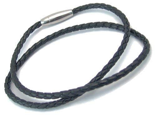 UrbanBijoux Chaine Collier Cordon Homme Femme Cuir Tresse Fermoir Acier AIMANTÉ