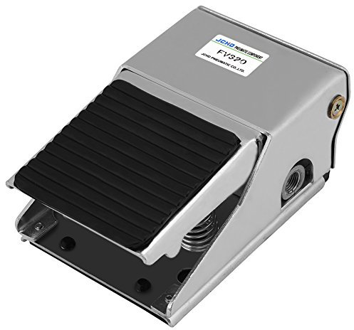 Interruttore a Pedale, Shell in Alluminio Industriale Controller a Pedale Contatto Momentaneo Antiscivolo Attrezzatura Macchine Utensili 2-Posizione 3-Port G1/4