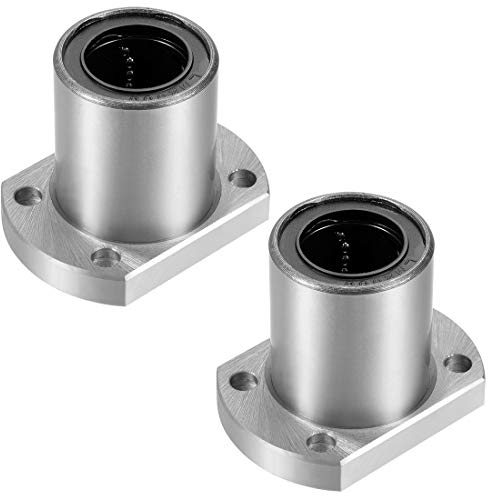 sourcing map 2 Stück Linearkugellager LMH20UU Extra Lange mit Zwei Seitlich Geschnittenen Flanschen, 20 mm Bohrungsdurchm. 32mm Außendurchm. 42mm Länge