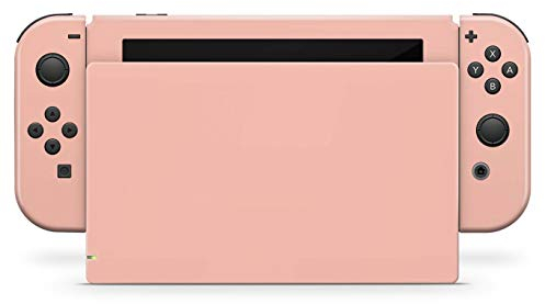 Skins4u Aufkleber Design Schutzfolie Vinyl Skin kompatibel mit Nintendo Switch Konsole & Controller Solid State Peach