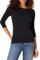 Amazon Essentials Women's Slim-Fit 3/4-Sleeve Boat-Neck T-Shirt, Black, L