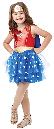 Rubie's Offizielles DC Wonder Woman Deluxe-Kostüm für Kinder, Superhelden-Verkleidung, Kindergröße L, 7-8 Jahre, Körpergröße 128 cm Halloween