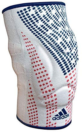 adidas Men's Wrestling Reversible Knee Pad (Medium, White/Flag)