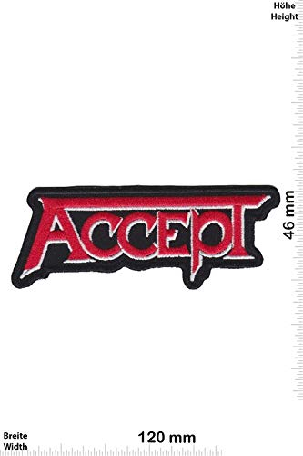 Accept Red Silver Heavy Metal Aufnäher Besticktes Patch zum Aufbügeln Applique