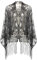 Coucoland 1920s Stola Damen Schmetterling Muster Retro Schal Umschlagtücher für Abendkleid Vintage Hochzeit Damen Schulter Bedeckung 20er Jahre Stil Gatsby Kostüm Accessoires (Silber Schwarz)