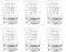 White Lined Espresso Shot Glass Measure for Coffee Espresso Machines - 85ml - by EDESIA ESPRESS - 6 Pack