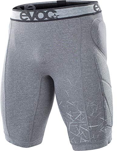 EVOC CRASH PANTS Fahrradhose Schutzkleidung für Mountainbike-, Rennrad- & Fahrradtouren (Größe: XL, Hüftprotektoren, Polsterungen für Hüfte, Becken & Steißbein), Carbon Grau