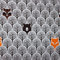 Pingianer 11,99€/m 100x160cm Fuchs 100% Baumwolle Baumwollstoff Kinder Meterware Handwerken Nähen Stoff (Fuchs Bär Schuppe Grau, 100x160cm (11,99€/m))