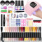 PVOY Gel Nail Polishes Set with 54W LED Nail Lamp Gel Nail Varnish Art Decorations Manicure Tools Starter Kit No Wipe Base Top Coat DIY at Home Gifts for Girls Wonmen 20 Colours(7.3ml Each Bottle)