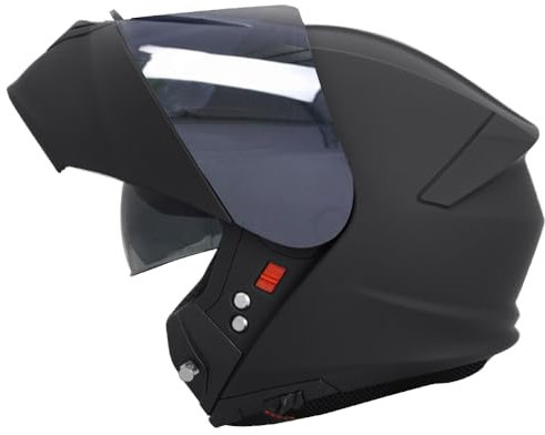 Zorax ZOR-838 Matt Black M (57-58cm) Motorbike Helmet + Extra Dark Smoke Visor - Modular Flip up Front Motorcycle Helmet