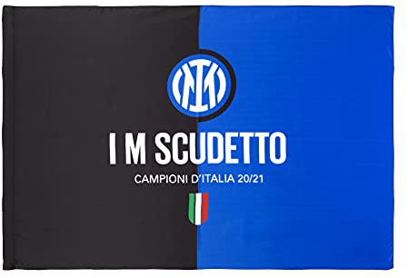 Inter Bandiera I M Scudetto 20-21, Campioni d'Italia, 100x140cm, Unisex Adulto, Nero/Blu, 100x140