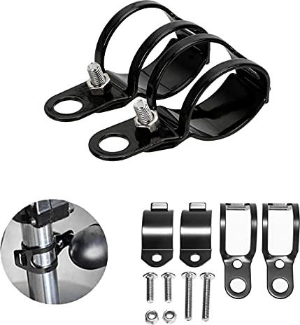 Ankia - 1 par de luces universales de metal para intermitentes para motocicleta, soporte de abrazadera para accesorios de horquilla delantera de 30 a 45 mm (soportes de señal de giro), color negro