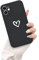 Newseego Compatible iPhone 12 Case, Fashion Simple Cute Love-Heart Design Cover, Soft Liquid Silicone Protective Back Cover for Girls & Women, Thin & Light Bumper - Black