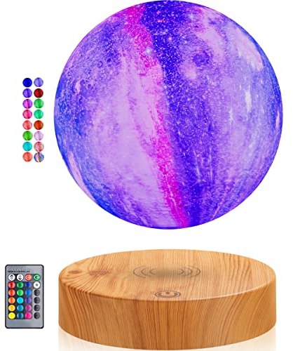 Schwebende Magnetische Levitation Mond-Lampe, 16 Farben Galaxie LED-Nachtlicht, 3D-Druck Schweben und Spinnen in der Luft Mit Fernbedienung für Büro Home Decor Geburtstag Geschenke