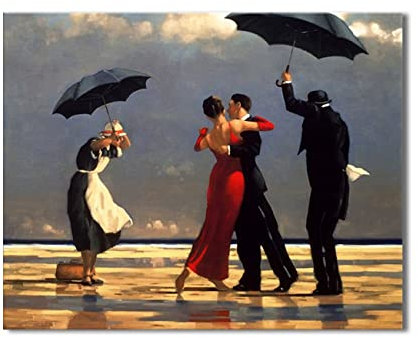 ZHONGYUTONG Der singende Butler von Jack Vettriano Leinwand Kunstdruck Gemälde Jack Vettriano Wand Bild Poster für Wohnzimmer Schlafzimmer Heimdekoration (Kein Rahmen, 30x45cm)