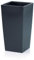 IMJ-Global Vaso Fioriera per piante Fiori DURS Grande H75 Liscio da interno esterno Quadrato Alto Nero 91,5 Litri 40x40x75 cm design Moderno in plastica da balcone Grigio Antracite