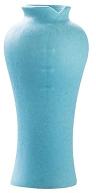 Keramische Blumentöpfe für Trockenblumen, Kreativität Vasen Deko, Morandi-Farbe Blumenvase für Wohnzimmer Getrocknete Künstliche Blumen, Cheongsam-Form, 18.5x8.7 cm/7.28x3.43 Inch,Blau