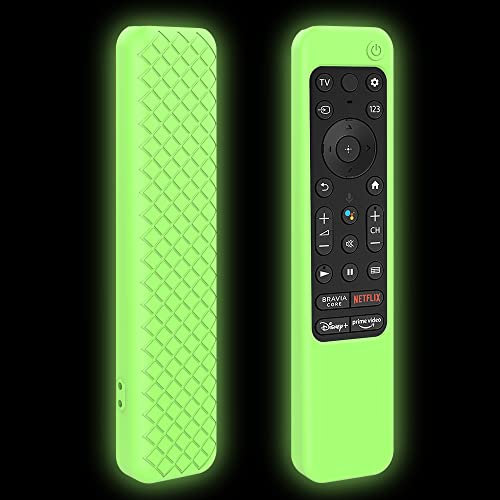 LEFXMOPHY TX800U Remote Case Replacement for Sony 4K Ultra HD TV X80K X90K X95K Series 2022 Model RMF-TX800U TX900U Voice Control Cover, Green Silicone Protective Skin Glow in Dark