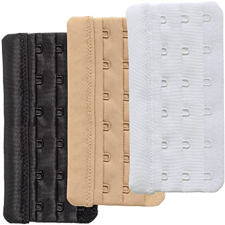 Bra Extender 6 Hook Soft Bra Extension Strap, 3 Pieces
