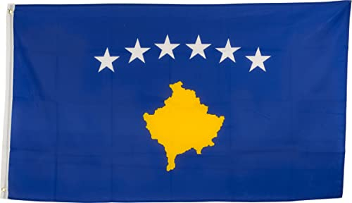 Bundes- und Länderflagge aus wetterfestem Material mit Metallösen, Outdoor Fahne & Flagge (Kosovo) 150x90cm