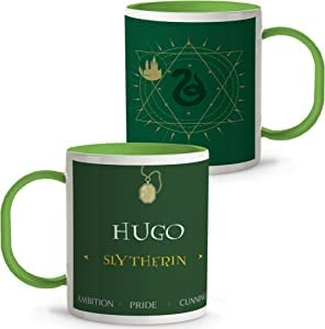 LolaPix Tazas Niños Plástico. Taza Personalizada Nombre. Taza Mago. Tazas Infantiles plástico. 330ml. Varios diseños. Slytherin