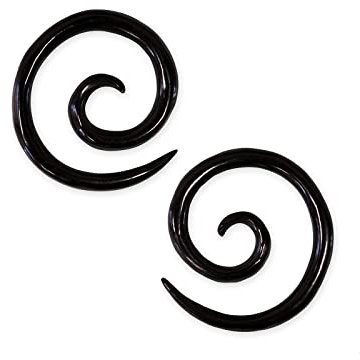 Fly Style 1 Paar 2mm Piercing Ohr Expander Ohrringe aus Horn - Dehnschnecke Dehnspirale Dehnungsschnecke Dehnsichel