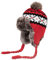 Damen Winter Mütze Strick Fliegermütze Ohrenschützer Trapper mütze Warm Fellmütze (Rot)