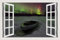 MUMUWUSG Vinyl 3D Wandaufkleber 160X120Cm Farbe Polarlicht Himmel Boot Fototapete Tapete Wanddeko 3D Effekt, Fototapeten Blick Durchs Fenster Illusion 3D Tapeten Wohnzimmer Schlafzimmer