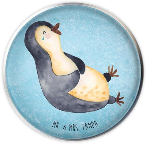 Mr. & Mrs. Panda Waschbecken Stöpsel Pinguin Lachen - Geschenk, Ablaufgarnitur, haha, Pinguine, Abflussstöpsel, Waschbecken Stopfen, lustiger Spruch