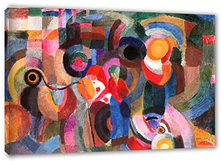 IKYE Gerahmt. Sonia Delaunay-Terk Reproduktion berühmter Gemälde. berühmten Gemälden auf Leinwand, Wandkunstdruck. Wohnzimmer-Dekorbilder (Minho) 30 x 45 cm (11,8 x 17,7 Zoll) gerahmt
