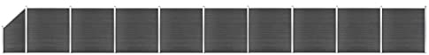 Tidyard Zaunelement Set Gartenzaun Sichtschutzzaun Windschutzzaun Lamellenzaun Garteneingrenzung Windschutz Sichtschutz Zaun Element Dichtzaun Terrasse Garten WPC 1657x(105-186) cm Schwarz