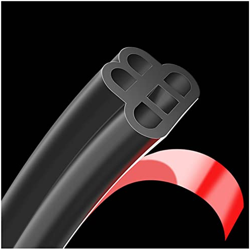 Car Door Seal Strip(32ft/10M), FOXNSK Universal B Shape Five Holes Rubber Seal Strip Self Adhesive Rubber Strip Draught Seal Weatherstrip for Car Window Door Soundproofing Engine Cover