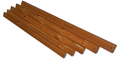 Primario Grande Bretter für Gartenbank Imprägniert 5 Stück - Parkbank-Bretter Set Passend für alle Bänke ohne Rückenlehnen - Wetterfest Bohlen für Gartenbankgestelle (Teak, 100 cm)