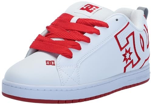 DC Herren Court Graffik Casual Skateschuh, Weiß/Rot/Grau, 45 EU