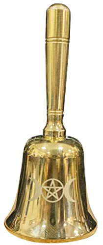 Warmhm Mini Messing Altar Glocke Mit Pentagramm Für Wicca Ritual Multifunktionale Handglocke Für Zeremonien Und Meditation Vintage Stil Für Altardekoration