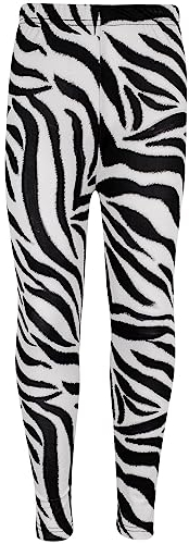 A2Z 4 Kids Girls Legging Trendy Fashion Dance Pant - Legging 256 Zebra Black 9-10