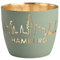 Windlicht Madras Hamburg Skyline Eisen Höhe 8,5 cm Powder blue Gold