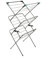 Addis 3 Tier Indoor Clothes Drying Airer Rack with 18 metres drying space, Fold out corner hooks for hangers, Metallic Silver