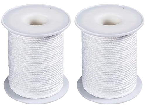 2 Rollen Kerzendocht, 61m/200ft kerzendochte für Kerzen Selber Machen, Kerzendocht für die Kerzenherstellung DIY Kerze, Kerze Zubehör Kerzenherstellung Handwerk