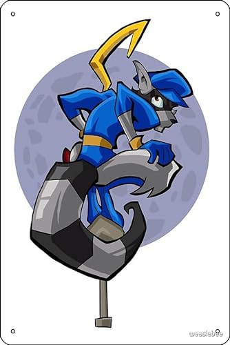 Sly Cooper 2 Poster, 20,3 x 30,5 cm, lustiges Metall-Blechschild, Spielzimmer, Männerhöhle, Wanddekoration