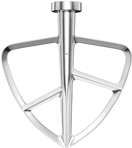 Upgraded 4.5-5QT Stainless Steel Flat Mixer for KitchenAid Stand Mixer KitchenAid Paddle Attachment Accessory/Uncoated/Dishwasher Safe Replacement. Polished Surface, Easy to Clean and Disinfect.