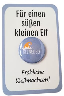 Elf On The Shelf Button mit Kärtchen - Ohne Nadel als Geschenk für Kinder im Advent oder zu Weihnachten