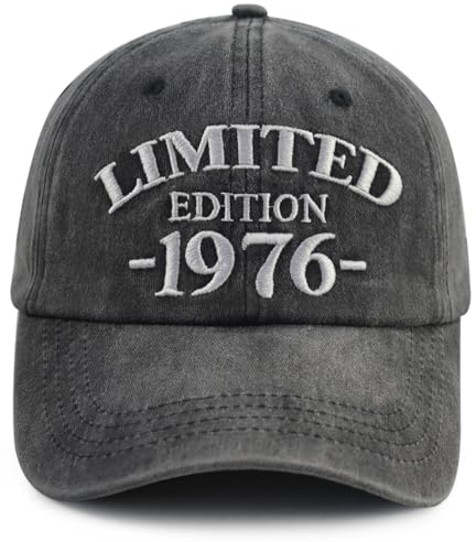 Xullaxth Limitierte Auflage 1970 1971 1972 1973 1974 1975 1976 1977 1978 1979 Mütze für Herren und Damen, verstellbare Baseballkappe aus Baumwolle, 1976 Schwarz, Einheitsgröße