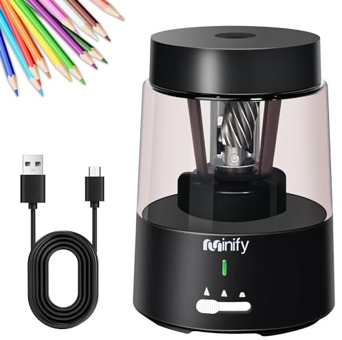 Minify - Electric Pencil Sharpener for 6-8mm Pencil Sharpener (Black)