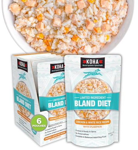 KOHA Limited Ingredient Bland Diet for Dogs, Chicken and White Rice Sensitive Stomach Wet Dog Food, Sold in Over 5,000 Vet Clinics & Pet Stores, Gentle Easy to Digest Bland Diet Dog Food, Pack of 6