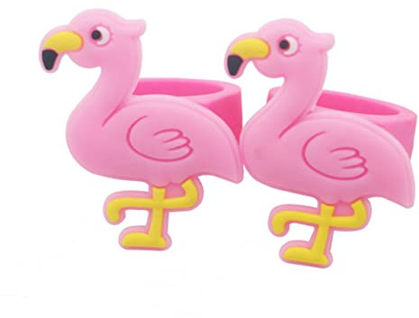 NAMOARLY 6St Silikonringe Kinder Schmuck Ringe Flamingo-Kinderring Silikon Kinder Ringe Kinder Finger Ringe bunte Ringe Mädchen Ringe Europäisch und amerikanisch kleines Geschenk